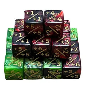 Dice Tokens for Magic The Gathering, MTG Dice, -1/-1 counter, +1/+1 counter (8pack)